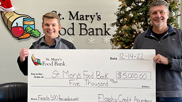 Food bank check ceremony